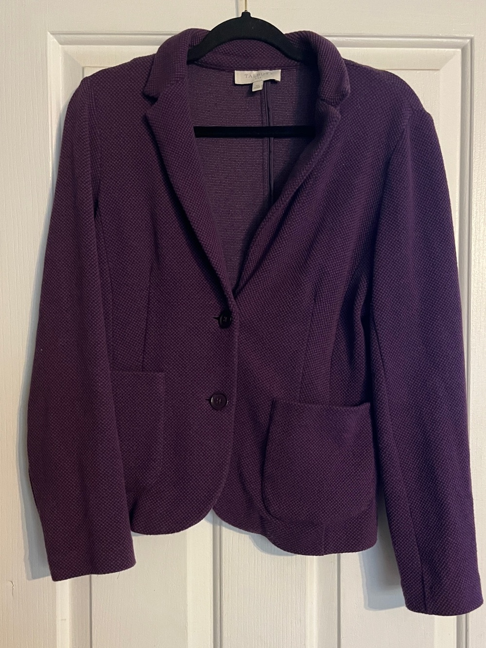 Talbots purple blazer with subtle textured weave, size 10 #workwear #professiona